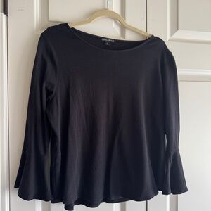 J. Crew Black Fitted 3/4 Ballon Sleeve Blouse